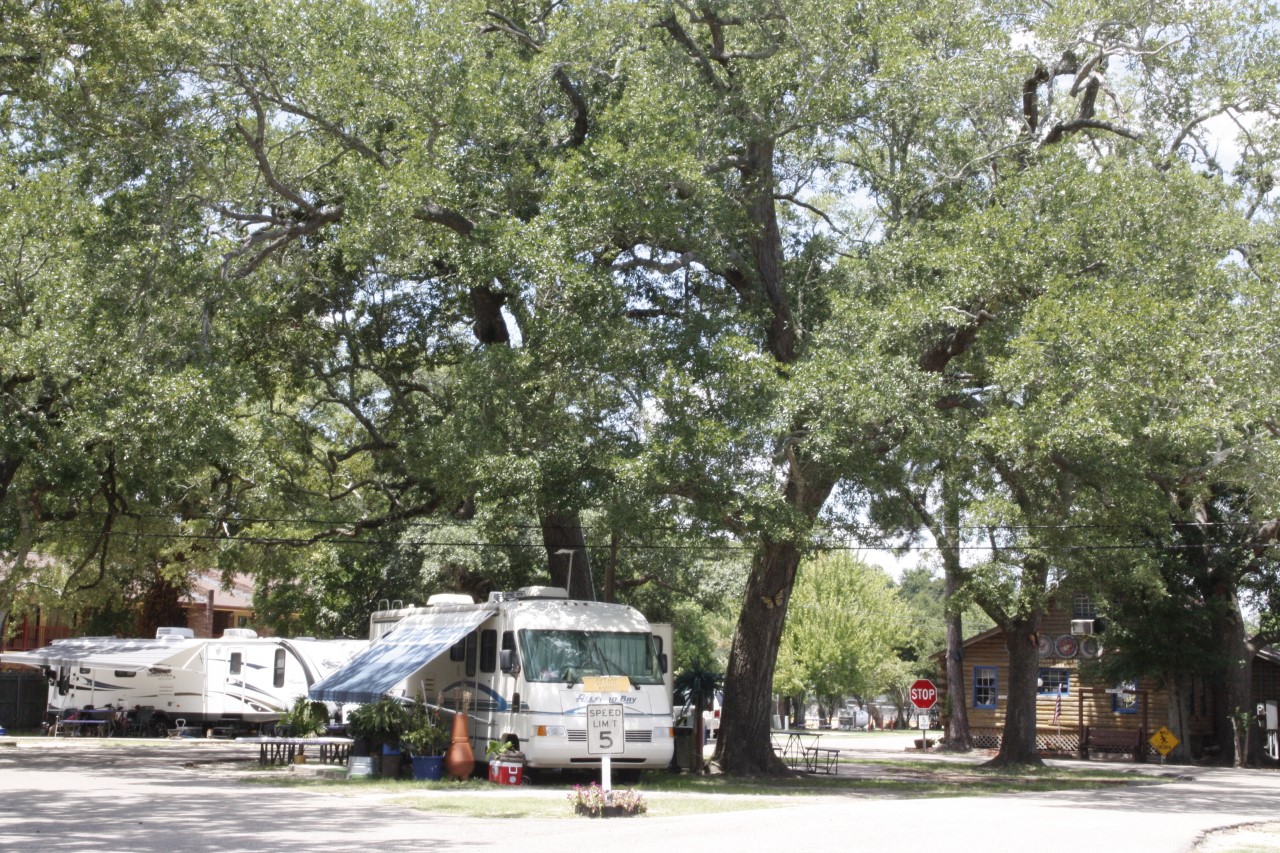 Campers at an RV park in Biloxi, MS